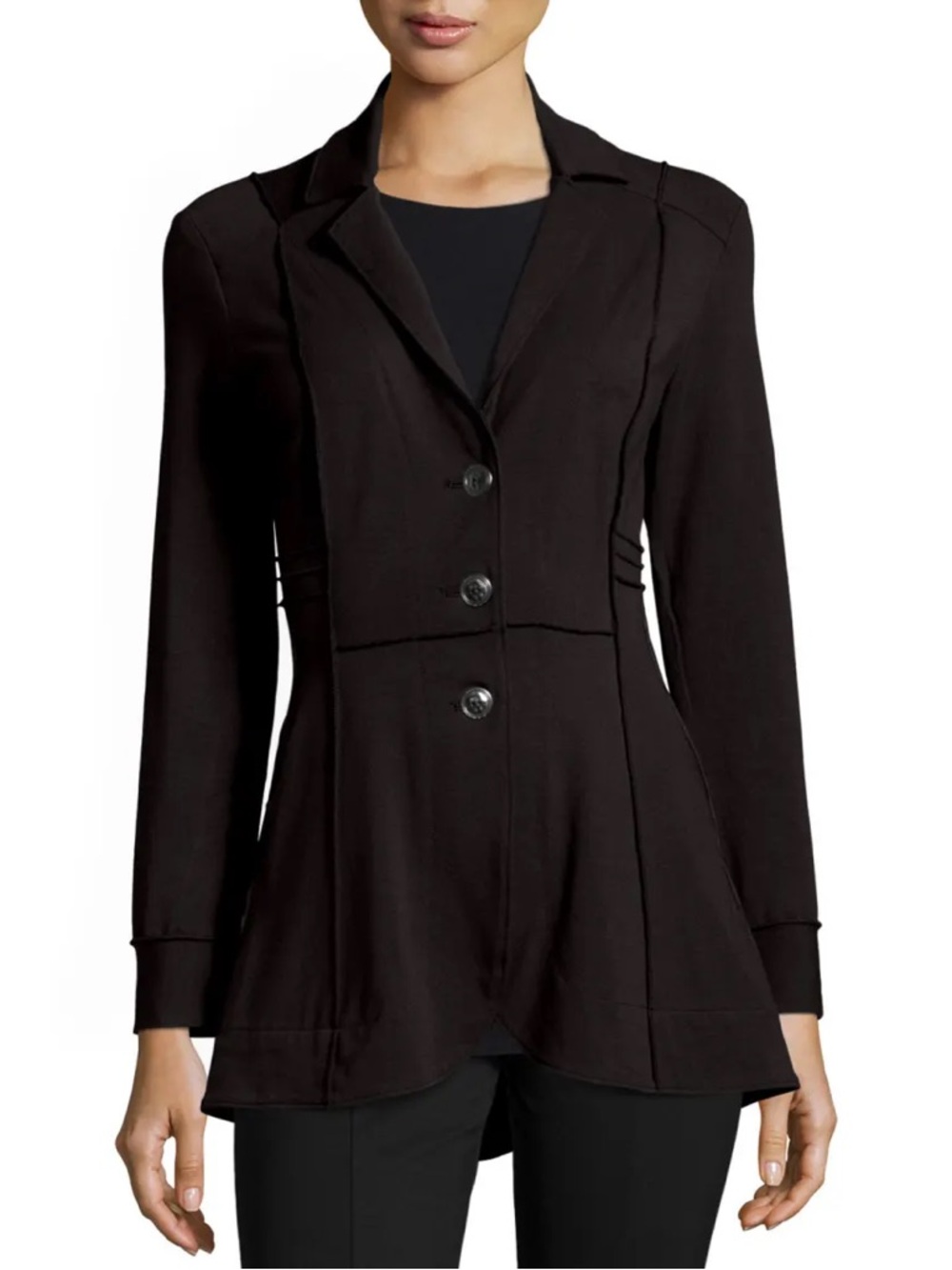 NIC+ZOE -seamed Black riding jacket Three-Button blazer